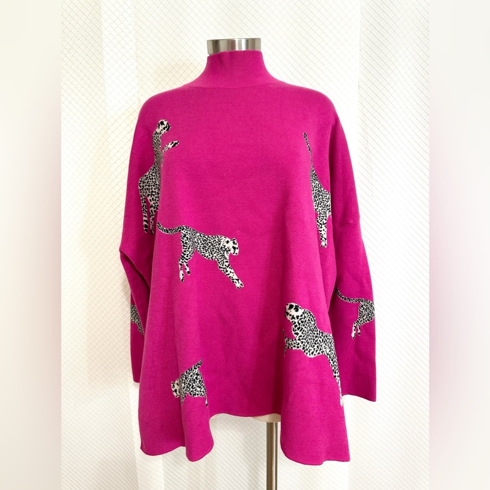 Pink leopard sweater | Size L